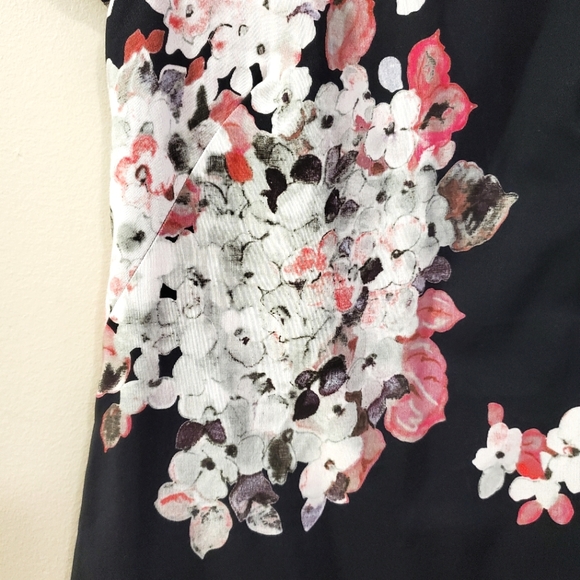 Milly - Black and Pink Floral Occasion Dress - Size 4 - Picture 7 of 13